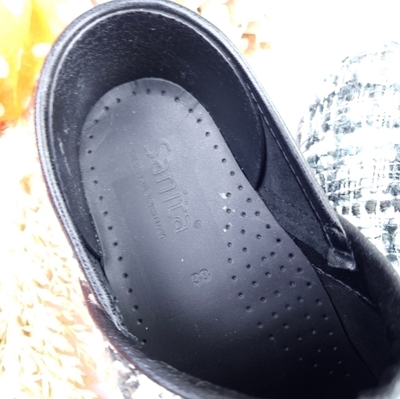 🧡 Sanita Grey White Knitted Nursing Clogs Sz 38 - Picture 5 of 7